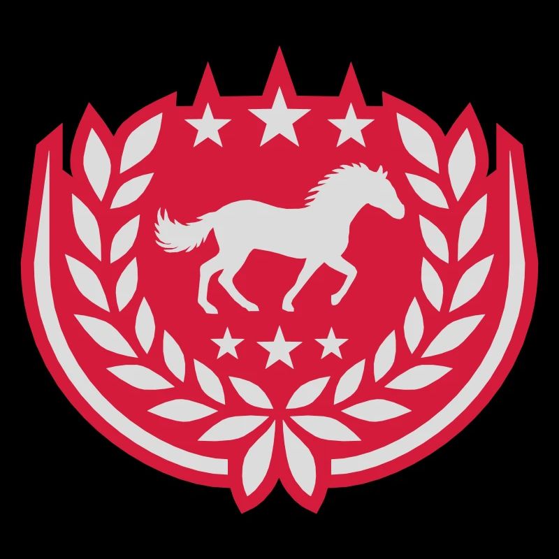 Wappen Pferd Lorbeerkranz Sterne