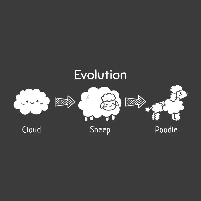 Drôle d’évolution du nuage aux moutons et au caniche