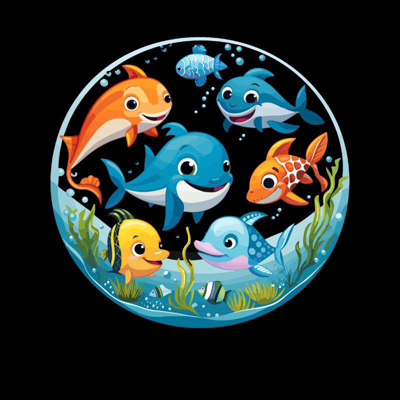 Poissons mignons et créatures marines