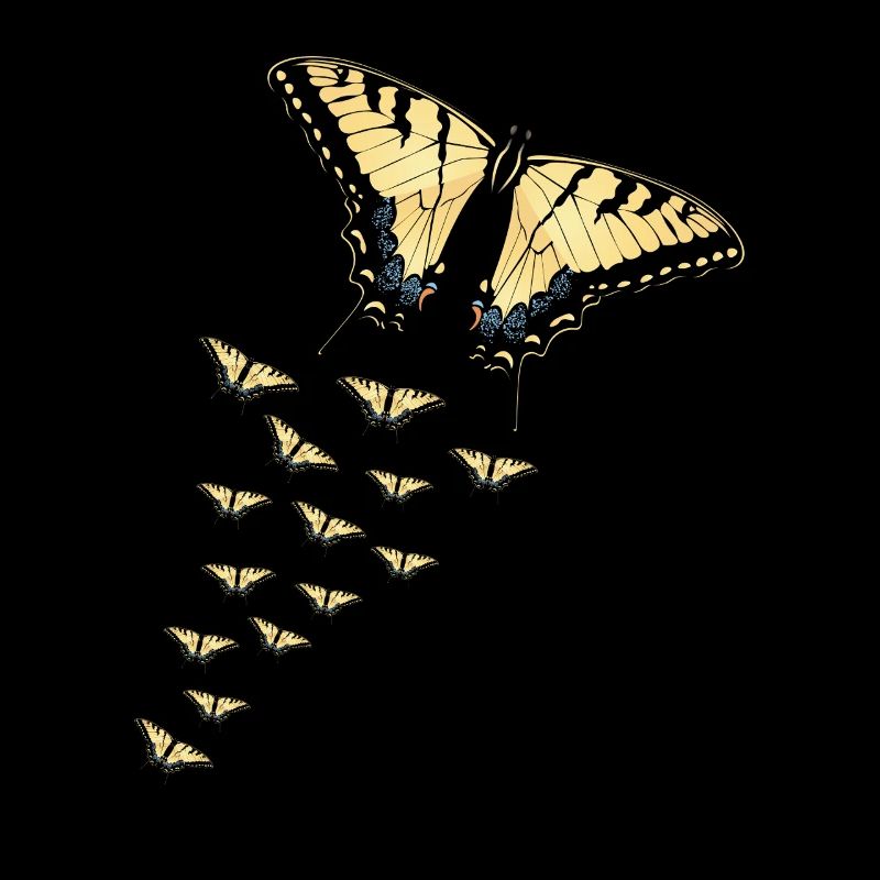 Tiger Swallowtails Sind Eine Mädchen Beste
