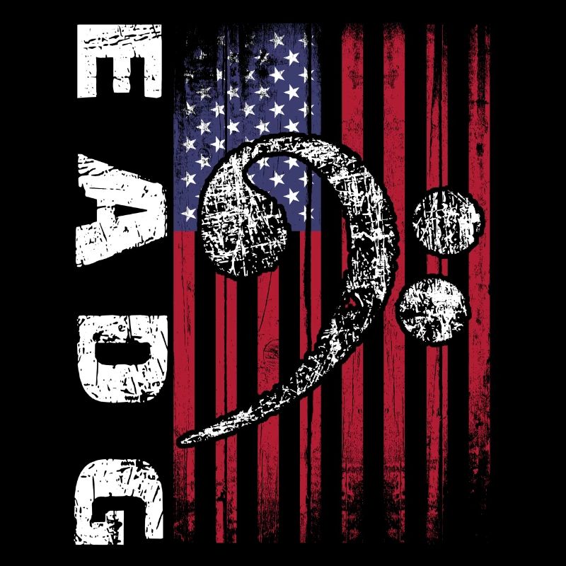 Notes de basse EADG avec drapeau américain