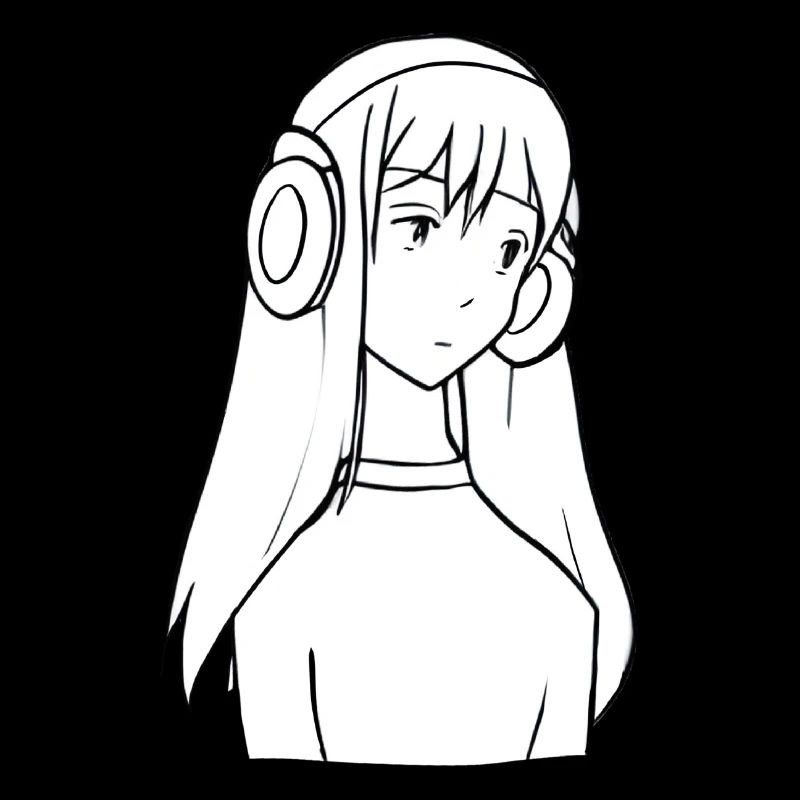 Mädchen Kopfhörer Manga Anime
