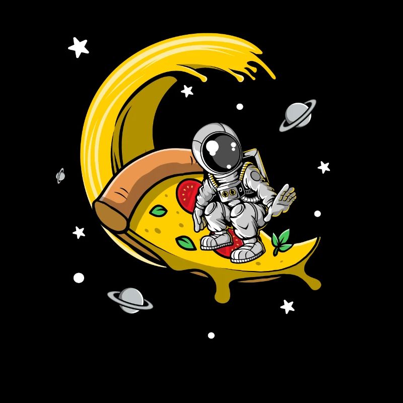 Astronaute Spaceman Surf Pizza Funny Space Pizza