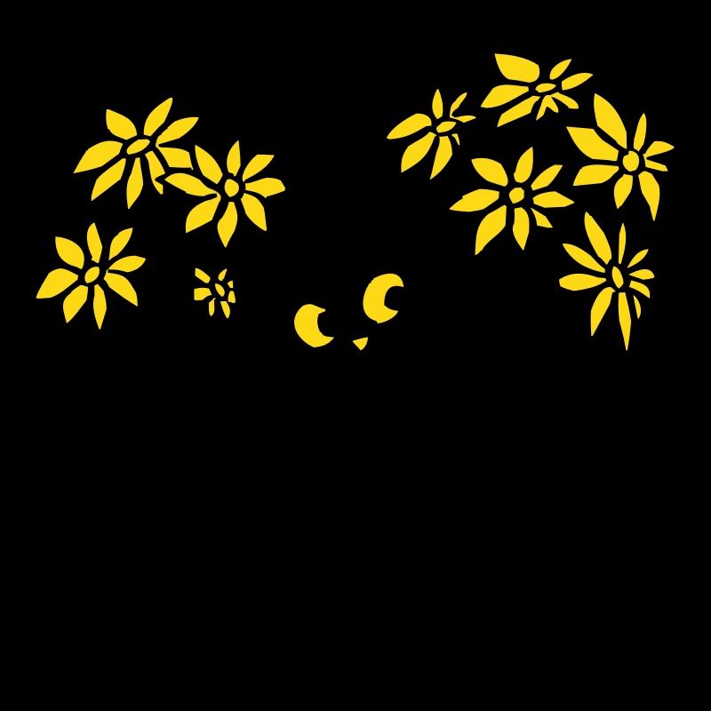 Die Katze mit Blumen