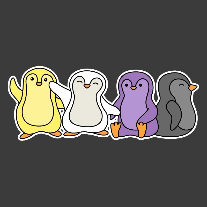Non-binary flag penguin design for Enbys