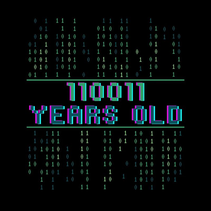 51. Geburtstag 51 Jahre alt Binärcode Coder