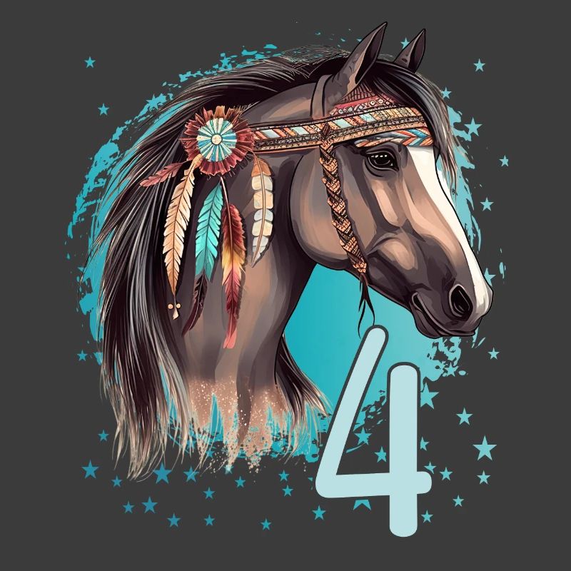 Geburtstag 4 Mädchen Pferd Reiten Stall Vier 4 Jah