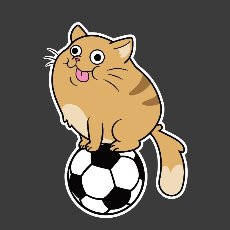 Fußball Comic Katze