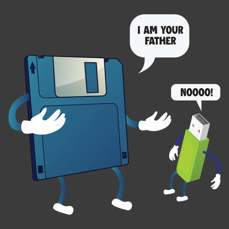 Father _ Son Floppy Disk ... Programmers & Nerd