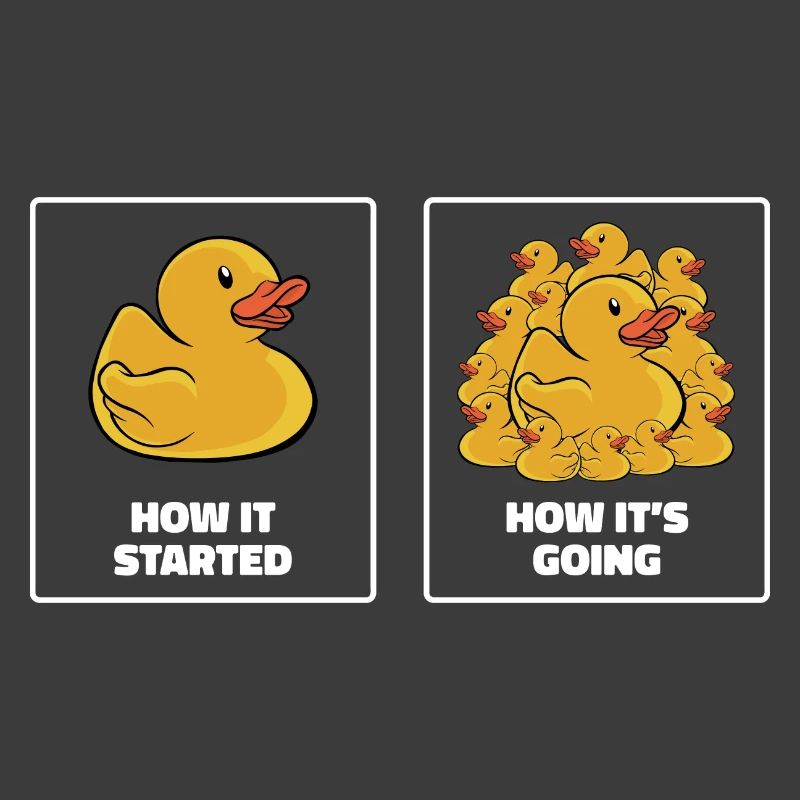 C’est drôle comment ça a commencé comment ça va vous canard en caoutchouc