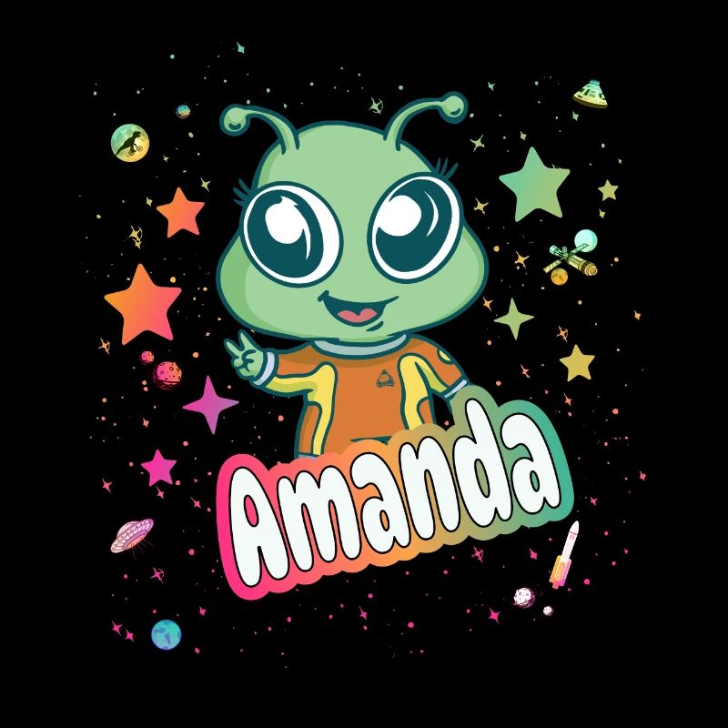 AMANDA - Schöner Mädchen Name mit süßem Alien