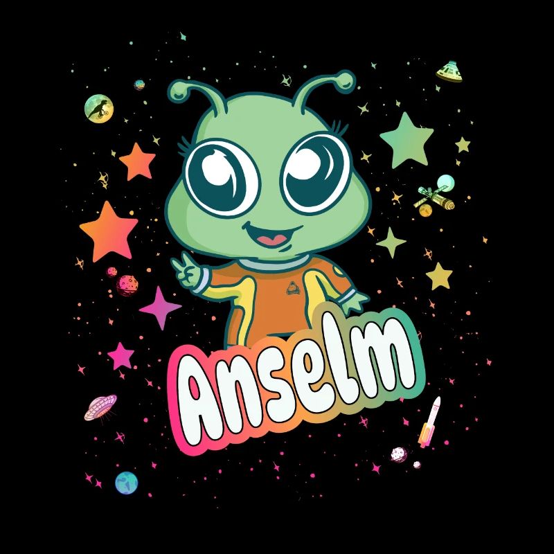 ANSELM - Beautiful boy name with cute alien
