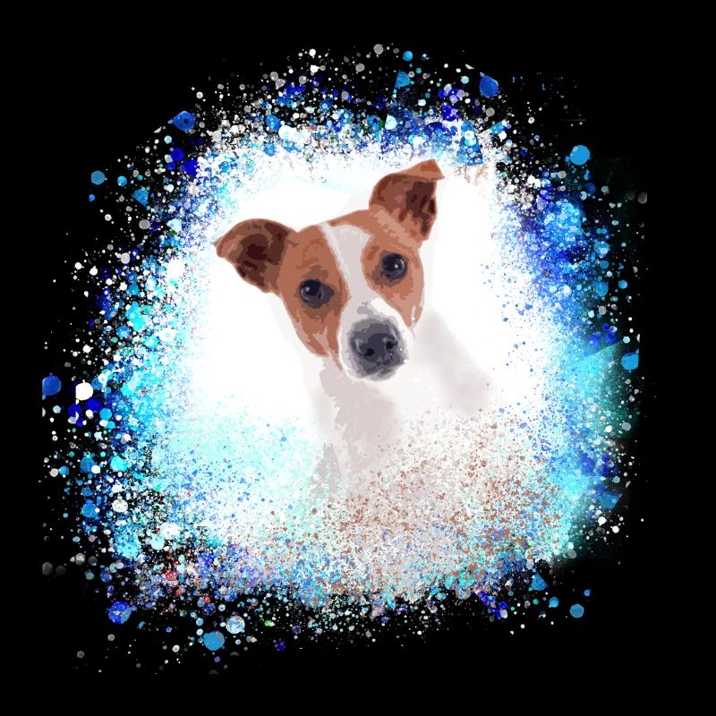 russel terrier, terrier, Jack Russell Terrier,bleu