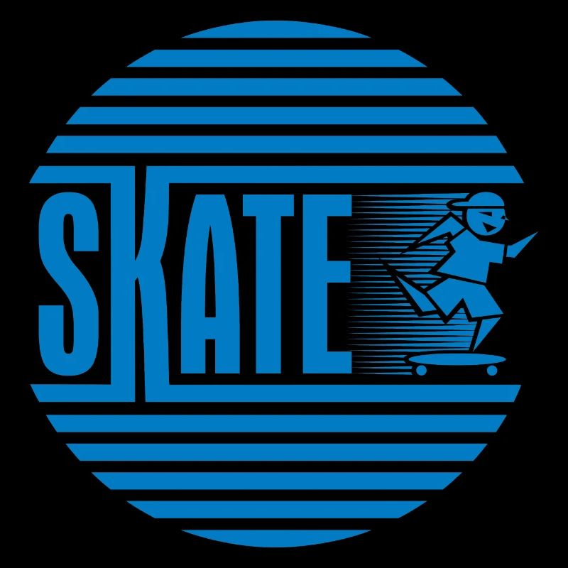 Circular Retro Blue Skating