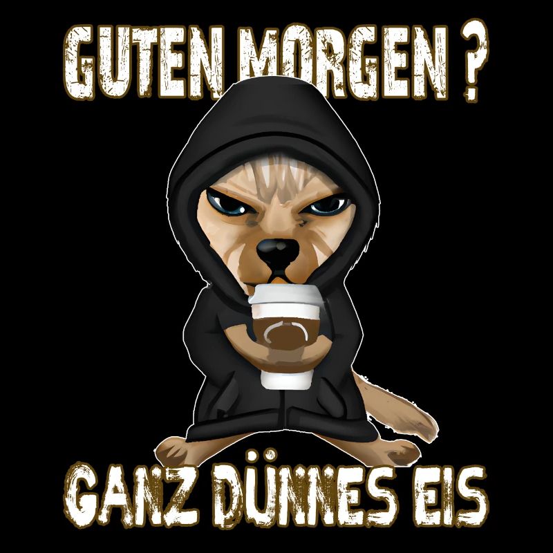 Ganz Dünnes Eis Morgenmuffel Hund Kaffee