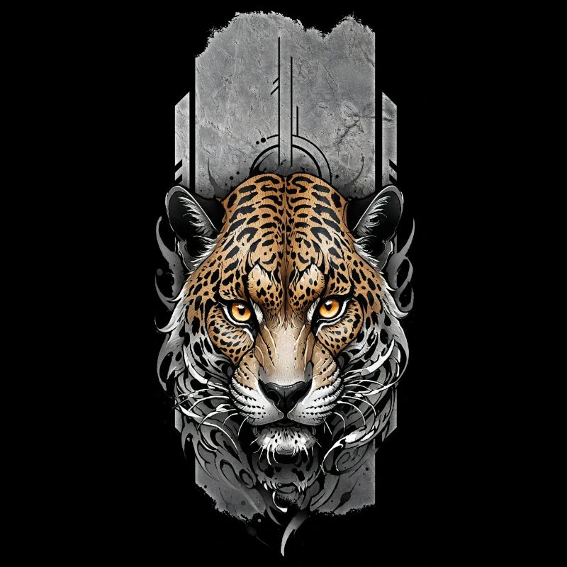 Fierce Majesty: Intense Jaguar Head