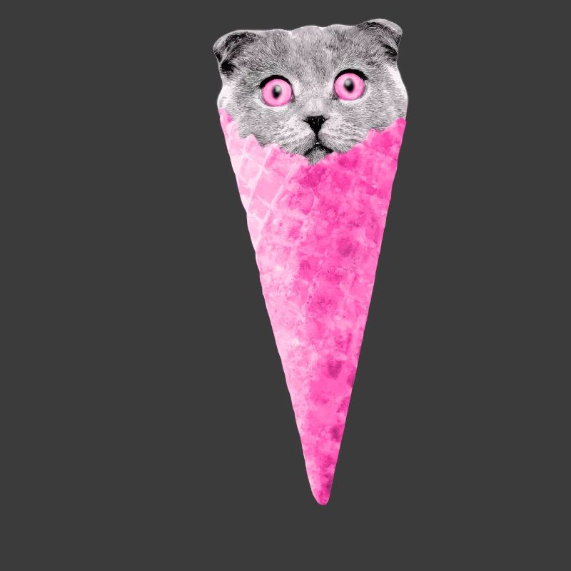 Chat graphique chat rose cornet de crème glacée chat Clipart