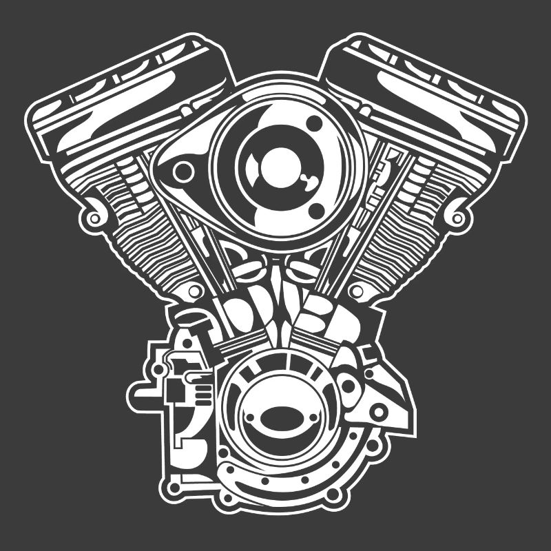 Motorrad Motor / Engine 01_weiß