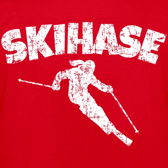 Skihase (Vintage/Weiss) Ski Skifahrerin