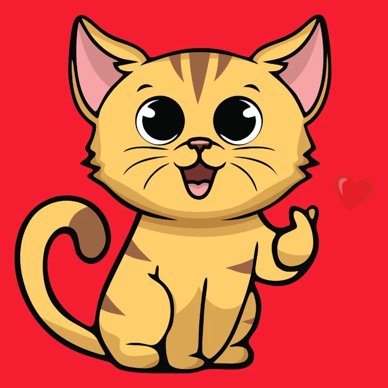 Nette Katze mit Herzzeichen