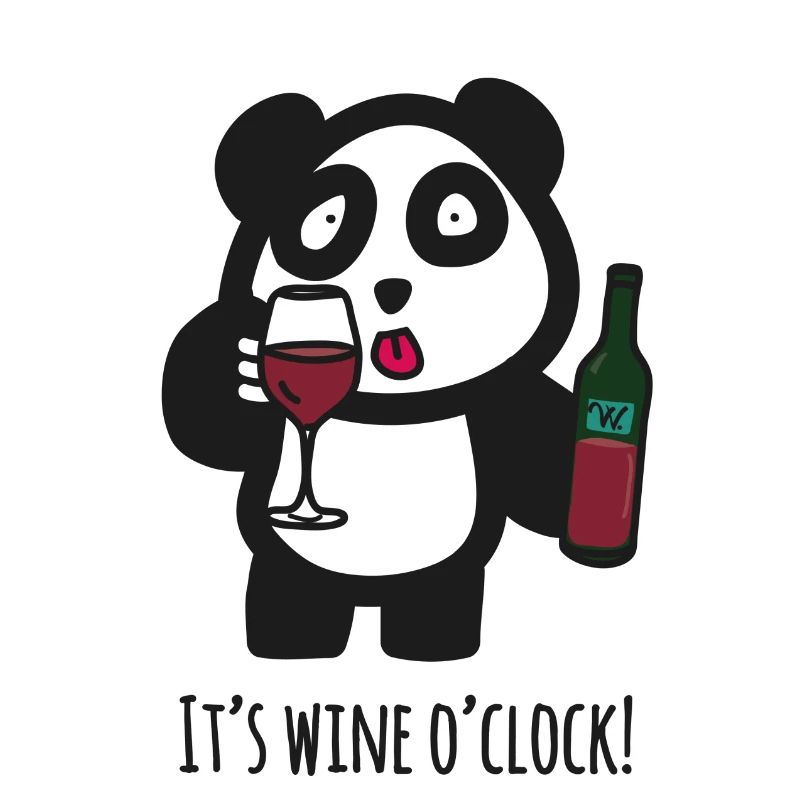 Drinking Panda - It's wine o'clock - time for wine