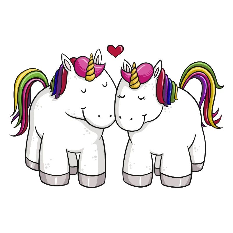 Loving comic unicorns rainbow