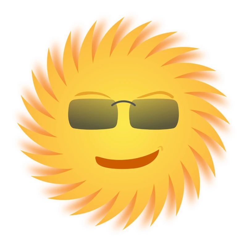 Sonne mit Sonnenbrille. Geschenkidee
