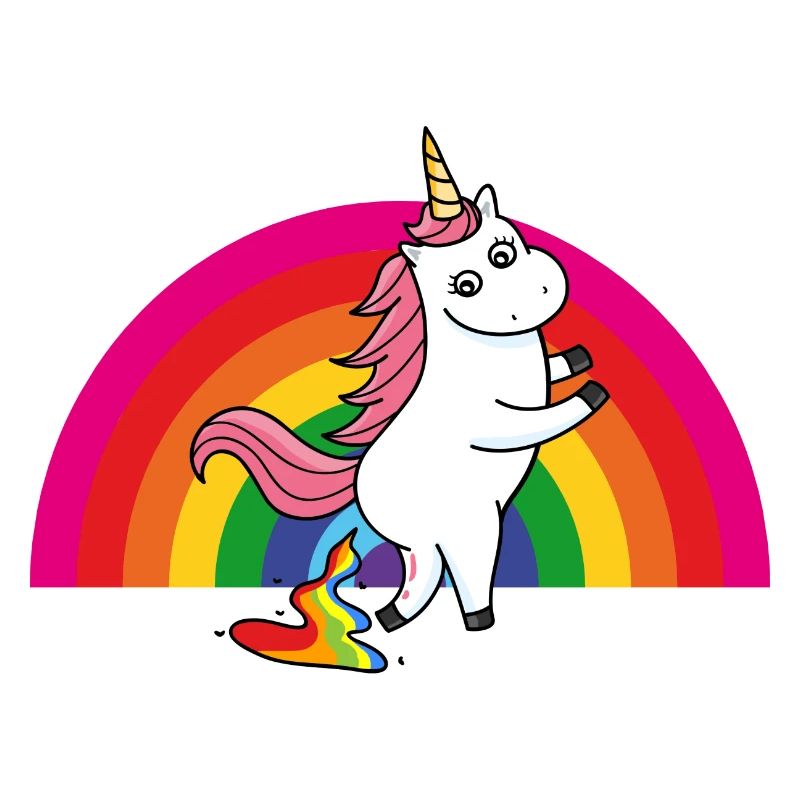 Kackendes Einhorn Regenbogen