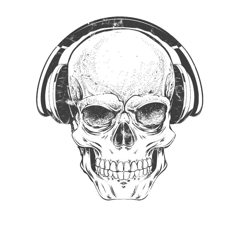 crâne DJ avec un casque