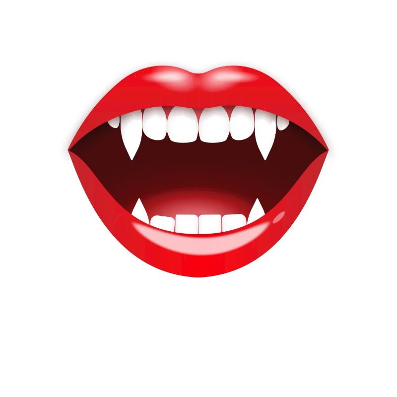 Vampire Halloween funny red lips sharp teeth