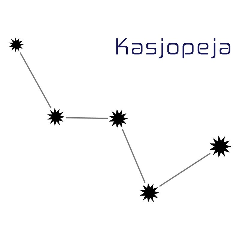 Das Sternbild "Cassiopeia" mit der Inschrift "Cassiopeia"