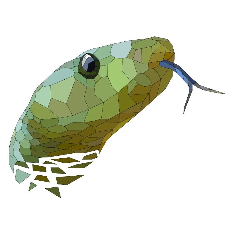 Snake Geometric Low Poly