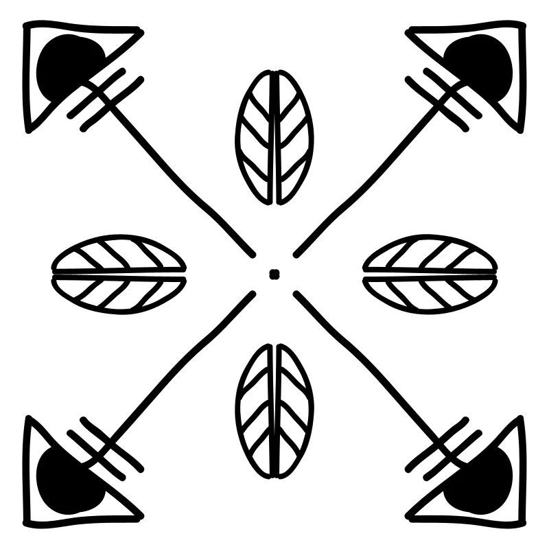 Flèches de hipster, vintage, flèche, plume