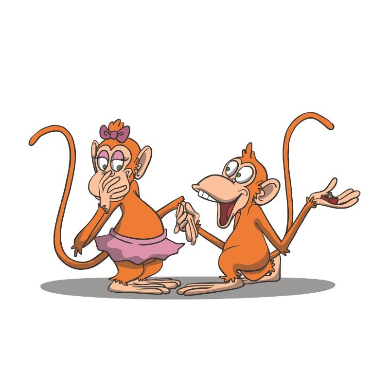 Cute monkey makes a marriage proposal
