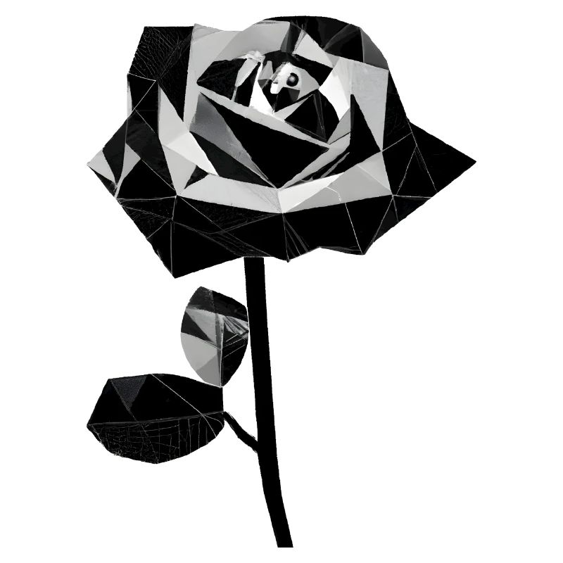 Polygone schwarze Rose