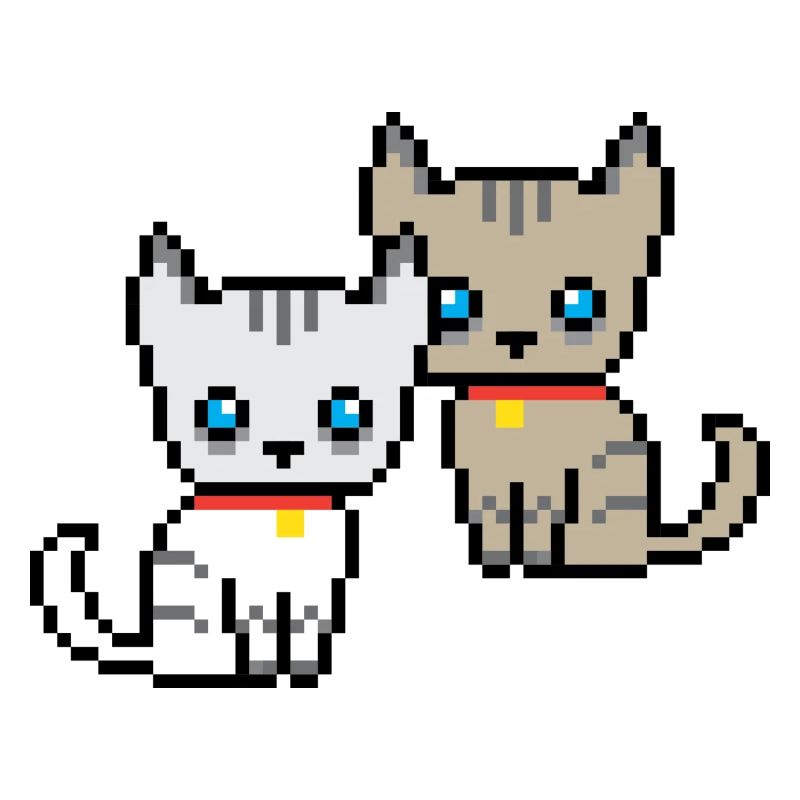 deux chats pixel