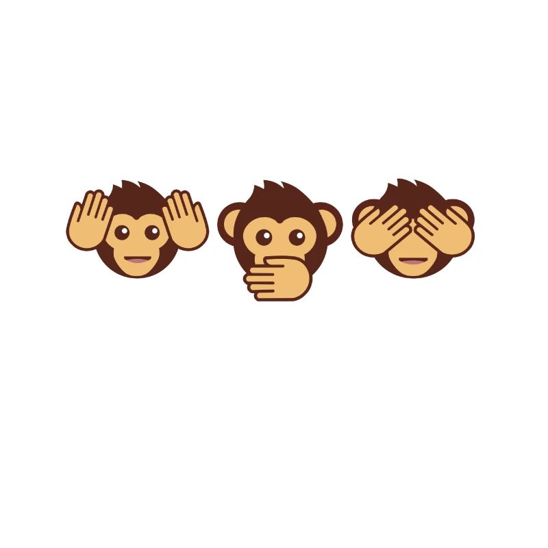 Drei Affen - einer blind, einer taub, einer stumm