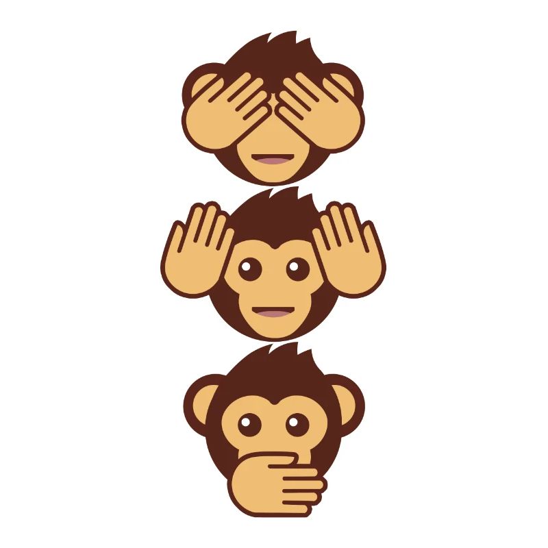 Drei Affen - einer blind, einer taub, einer stumm