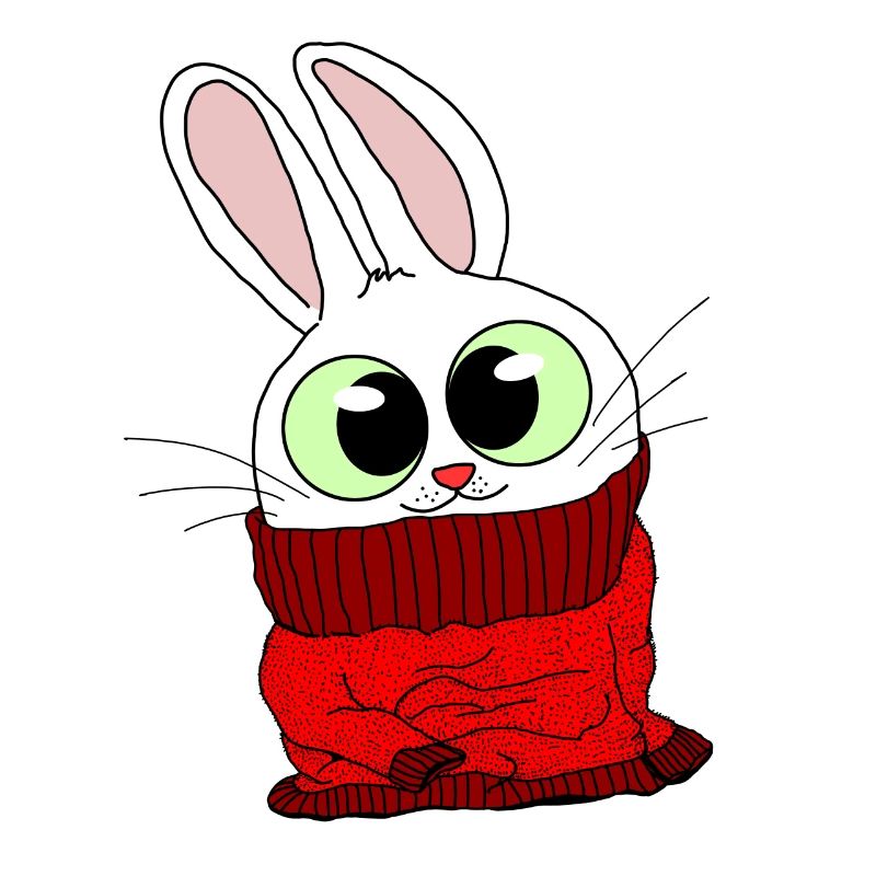 Flauschiges Häschen in flauschigen Pullover Tshirt