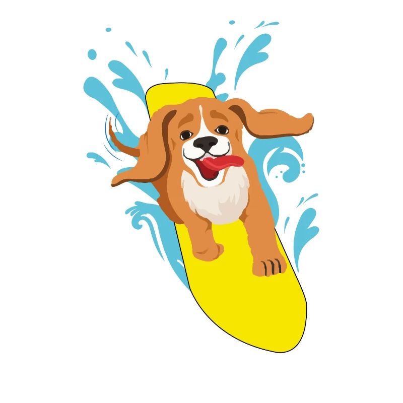 Surfen Hund Cocker Spaniel Surfer Surfing Geschenk