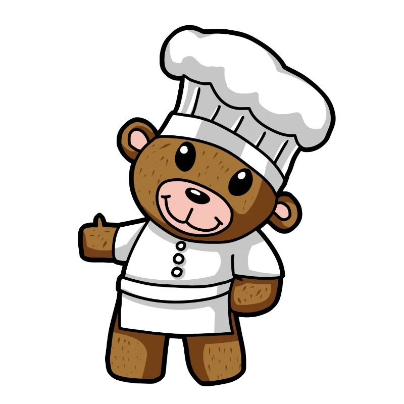 Culinary Art Teddy Chef Kitchen Drawing Comic Bear