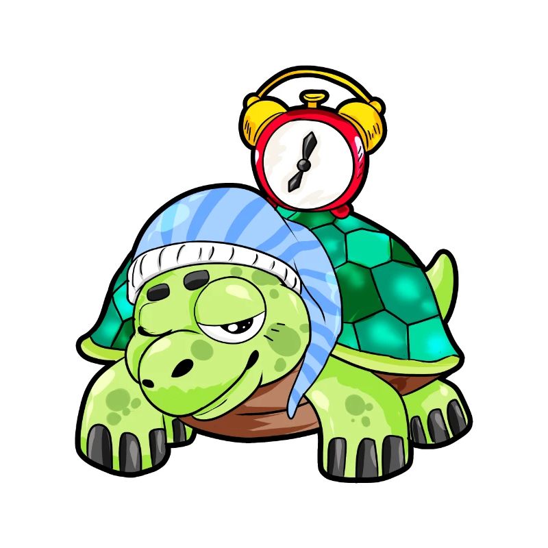 sleeping turtle late riser alarm clock gift