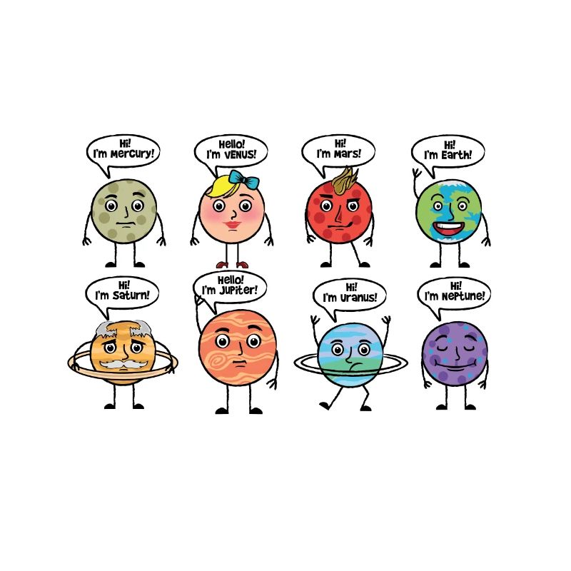 Planet outer space cartoon solar system