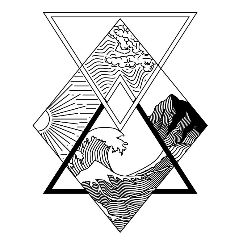 Les éléments - eau, terre, feu, air