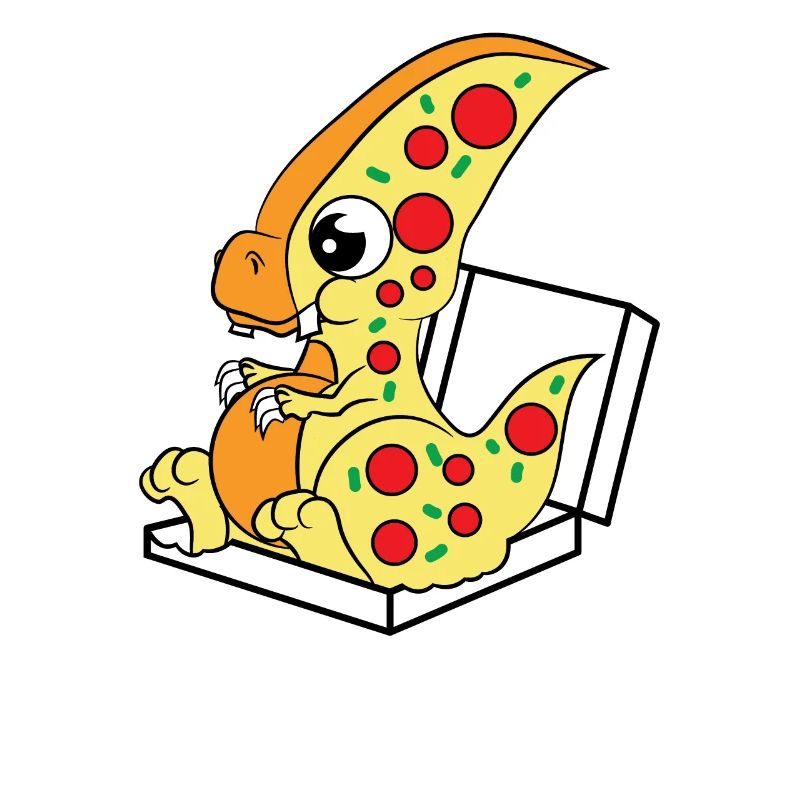 Conception de teeshirt "Pizzasaurus" mignonne et