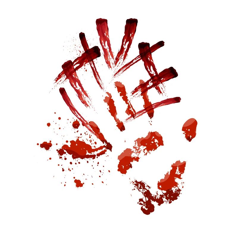 Protège-dents à empreinte de main éclaboussures de sang