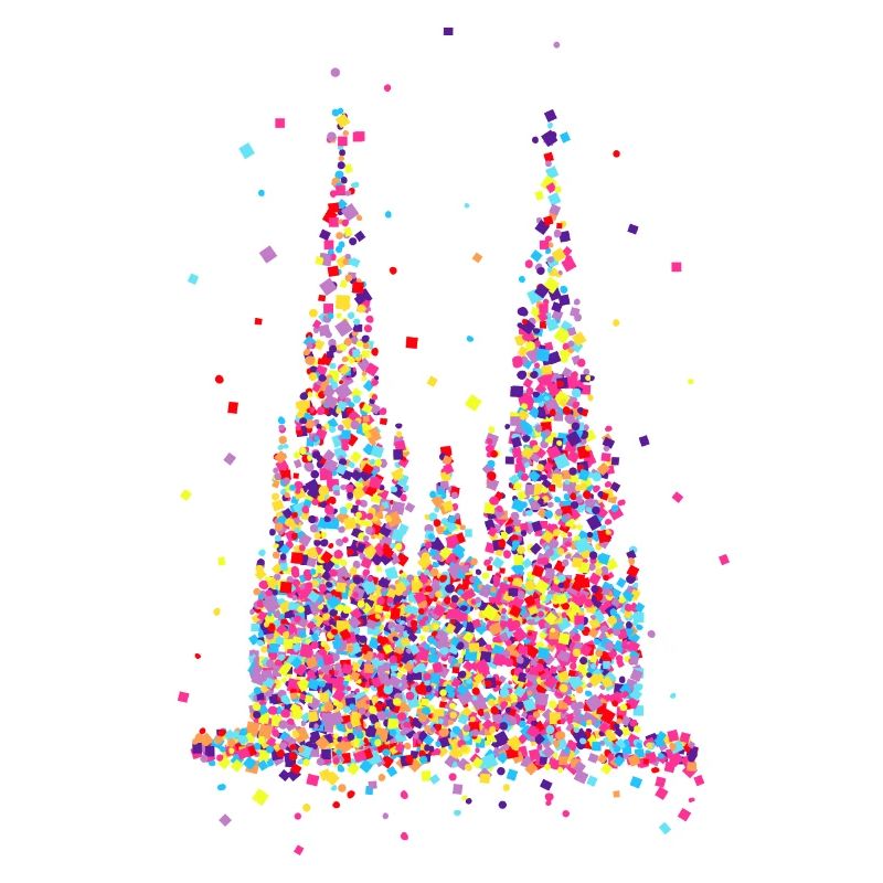 Cologne Cathedral, confetti
