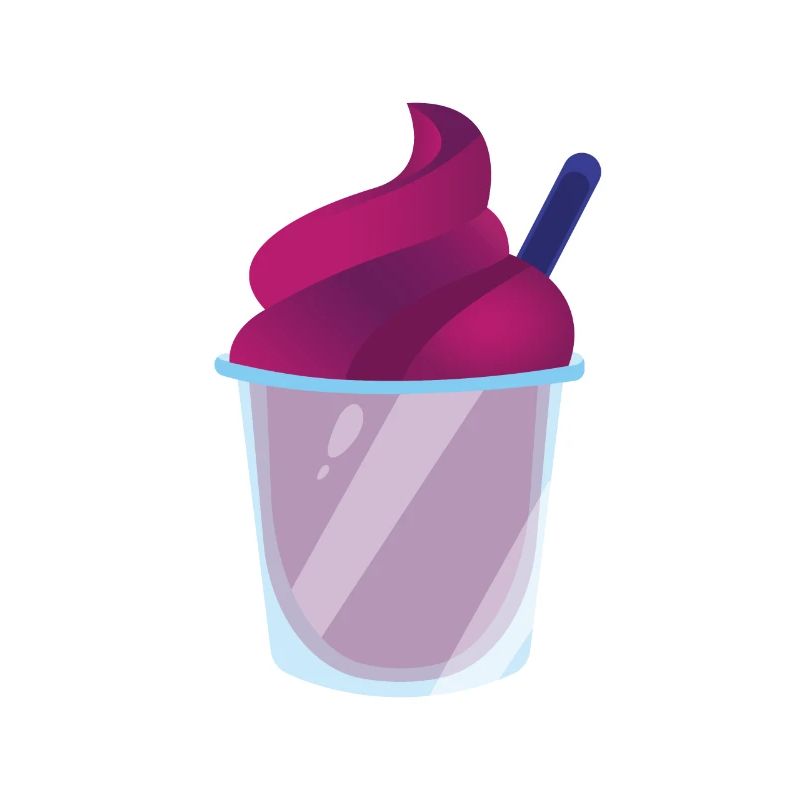 Slush Eis rotes Slush mit Strohhalm