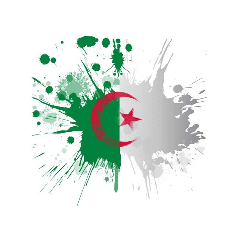 Algeria Flag Splashed Effect