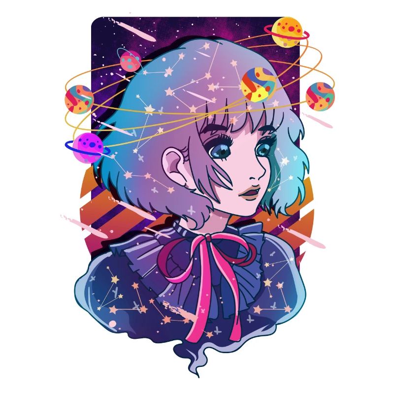 Anime Solar System Dizzy Planets